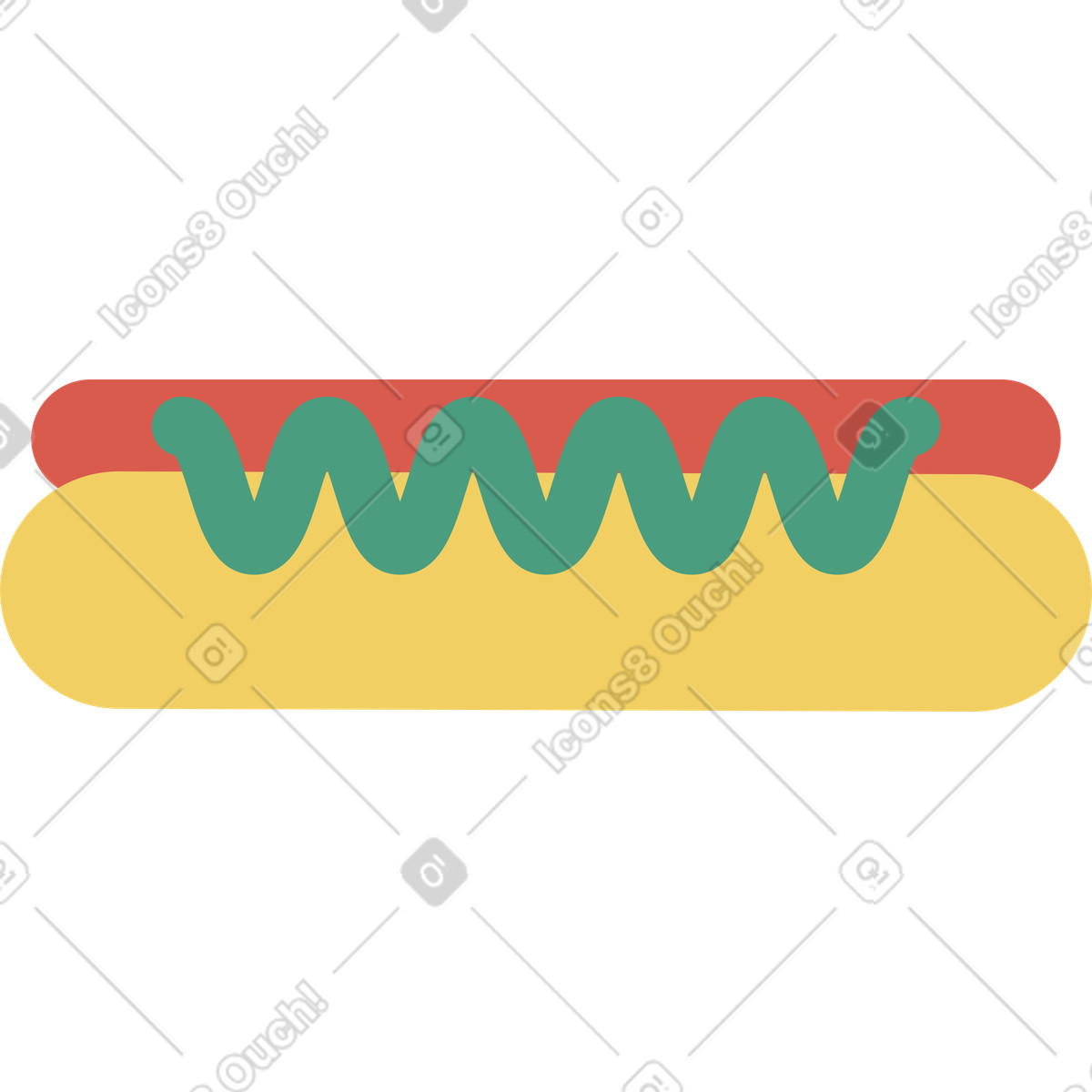 Hot dog illustrazione in stile Macaroni scarica in PNG, SVG