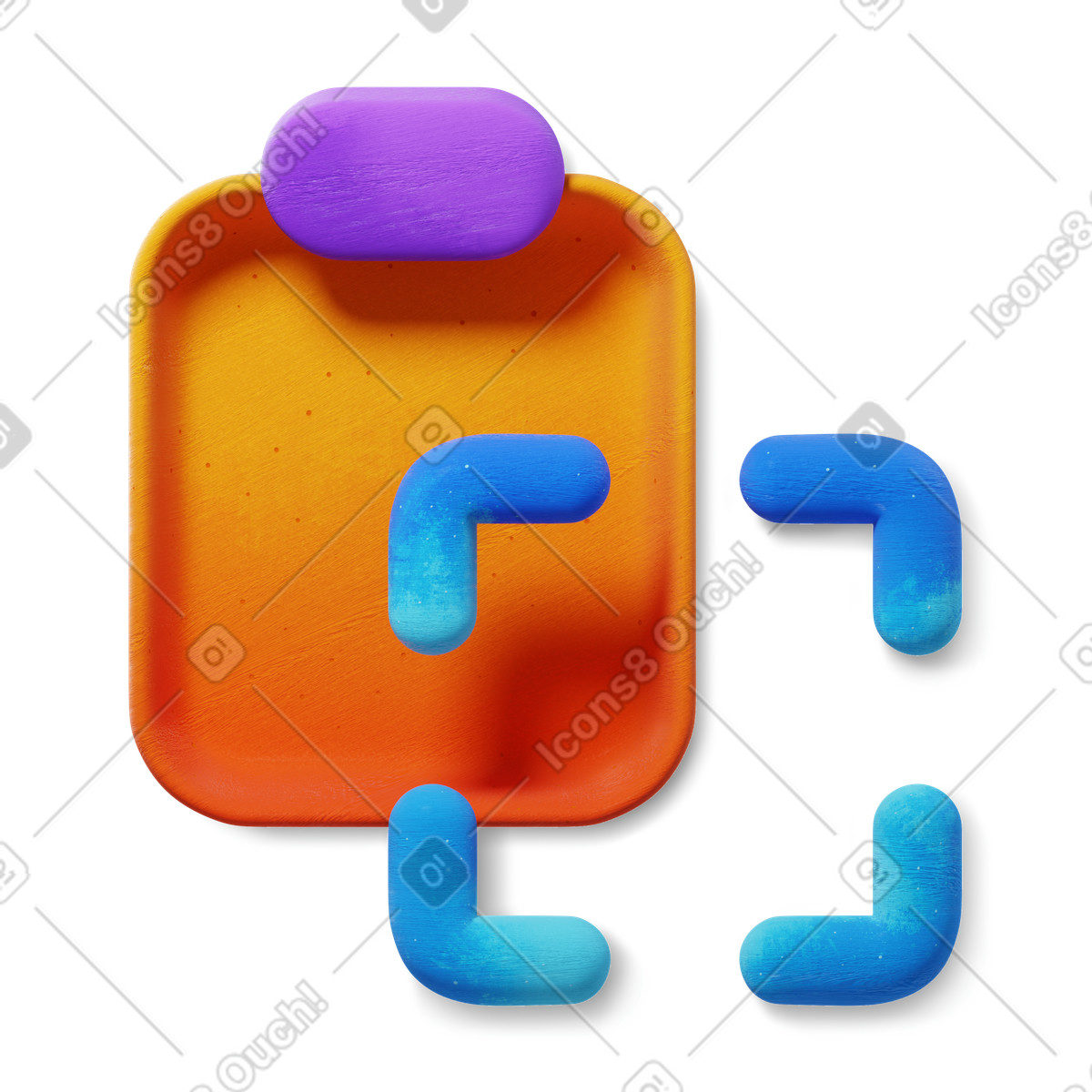 Copy to clipboard illustration in 3D Microsoft Fluent style download in PNG, SVG