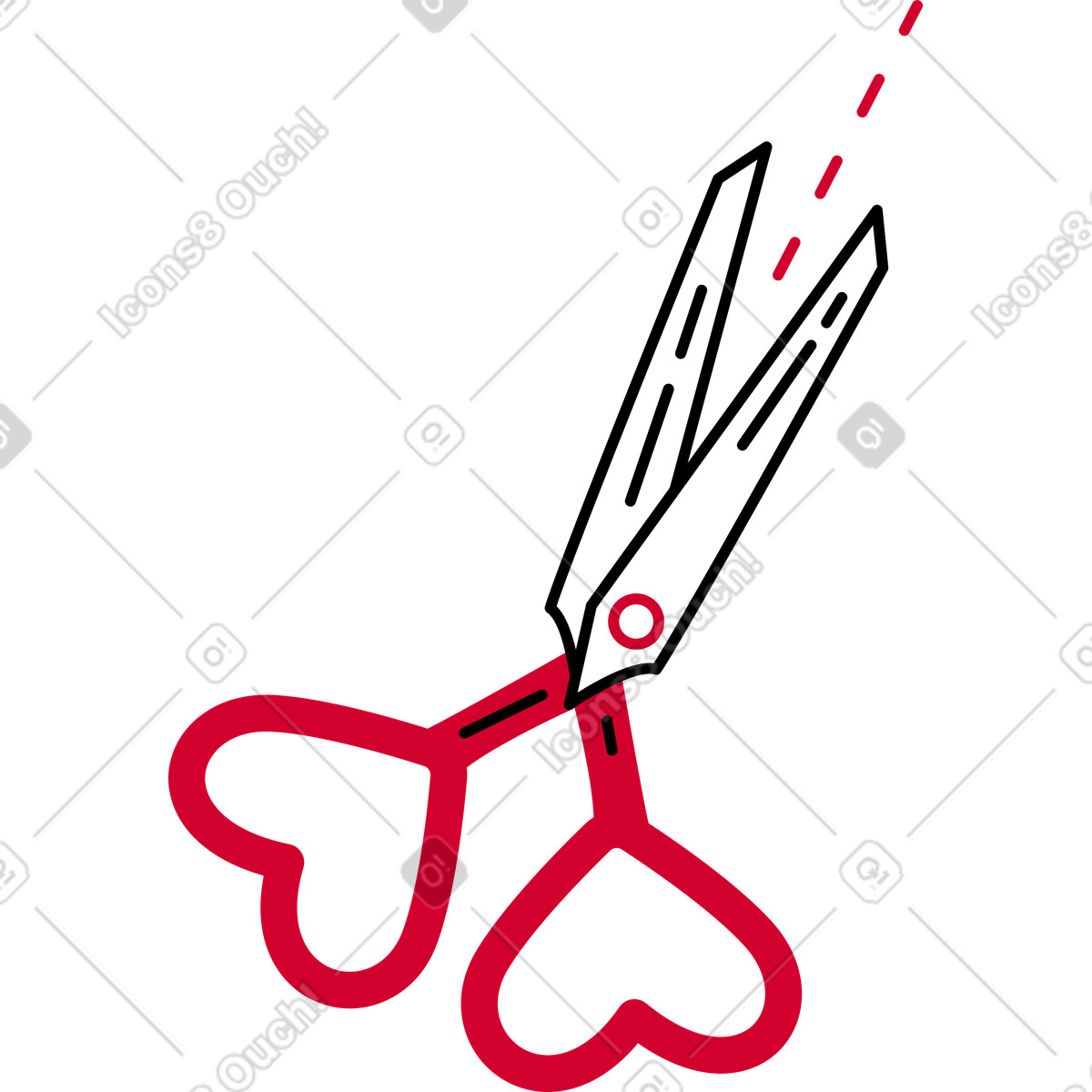 Scissors illustration in Ruby style download in PNG, SVG