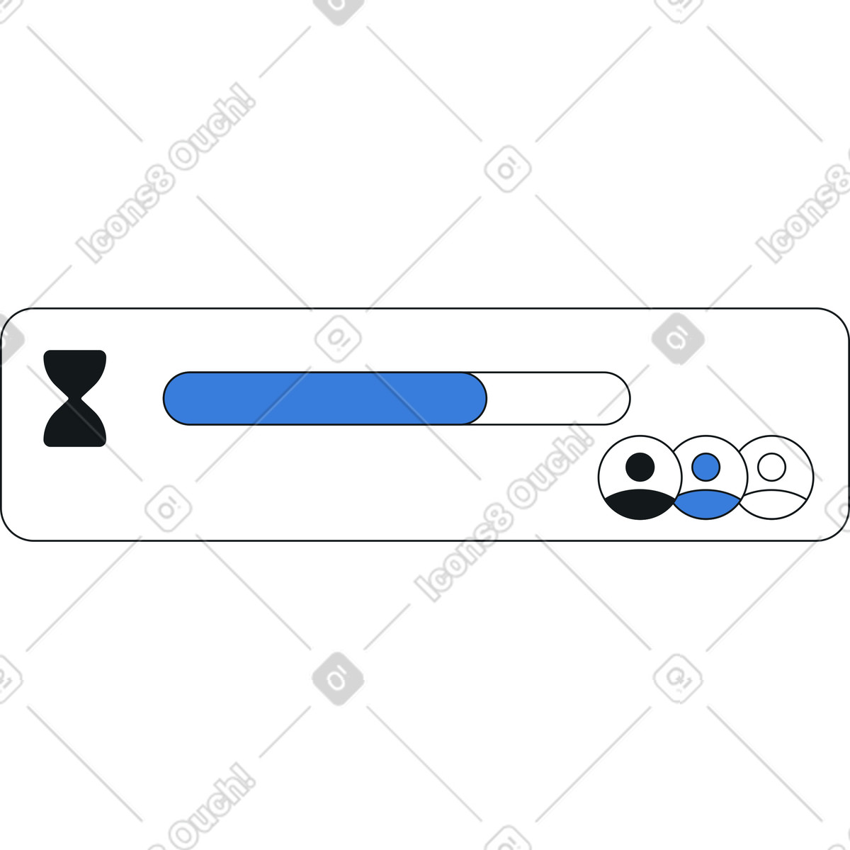 Loading bar with avatars illustration clipart image in group style PNG SVG GIF