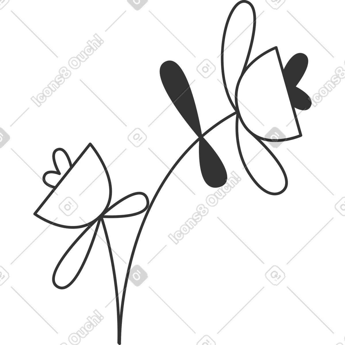 Fiore illustrazione in stile Crayon scarica in PNG, SVG
