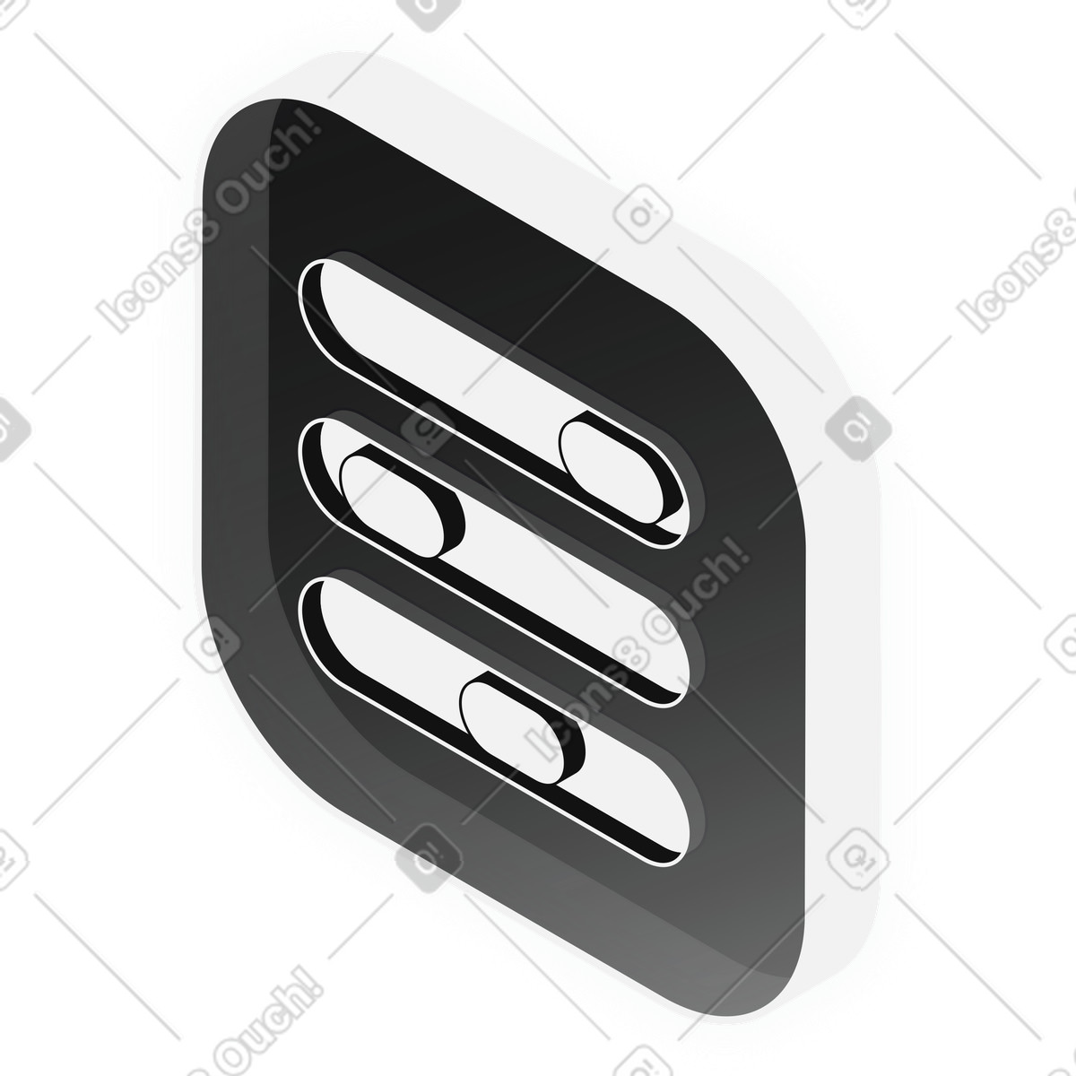 Dashboard control panel with toggle switches illustration in Inverse style download in PNG, SVG
