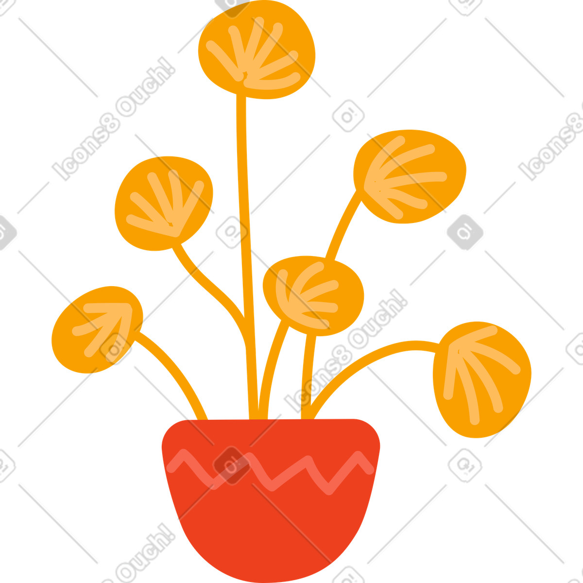 Illustration Plante en pot dans le style Arabica à télécharger aux formats PNG, SVG
