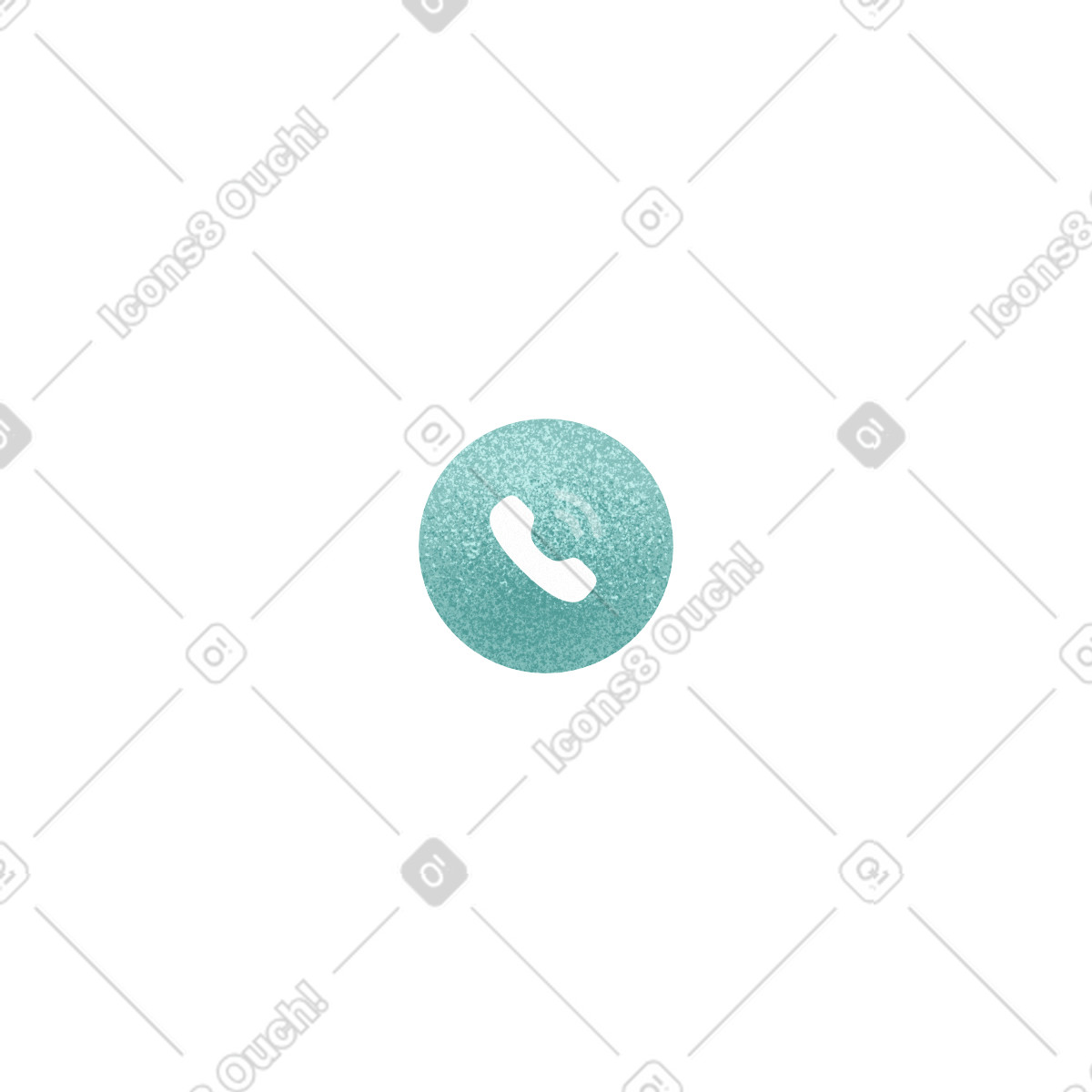 Ilustración Green bubble with call icon en estilo Willowy a descargar en PNG y SVG