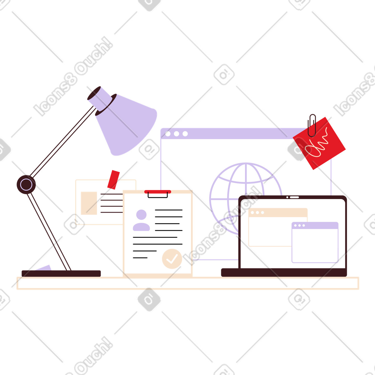 Processo di reclutamento con cv dei candidati illustrazione in stile Folks scarica in PNG, SVG