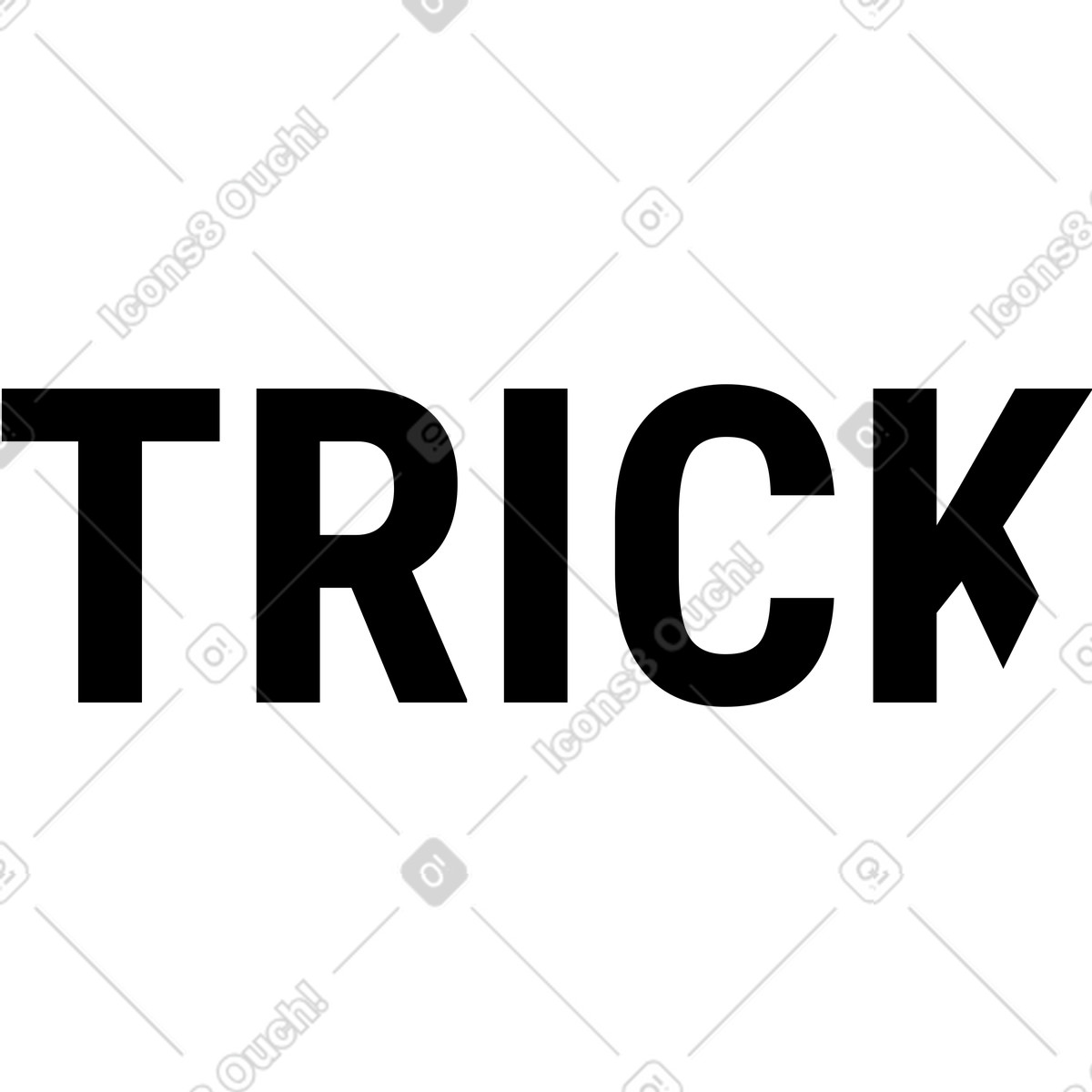 Schriftzug-trick-Illustration im Memphis-Stil als Download in PNG, SVG