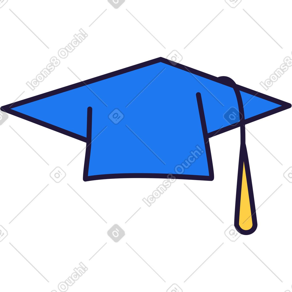 Cappello laurea illustrazione in stile Conifer scarica in PNG, SVG