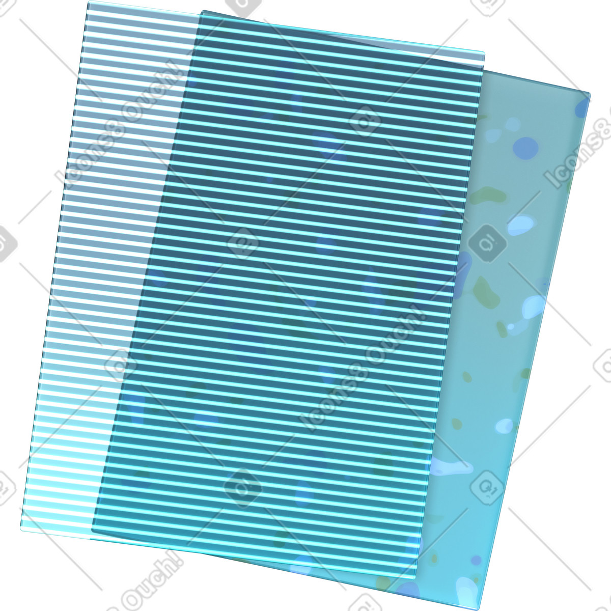 Monochrome plastic cards with different patterns illustration in 3D Glassy style download in PNG, SVG
