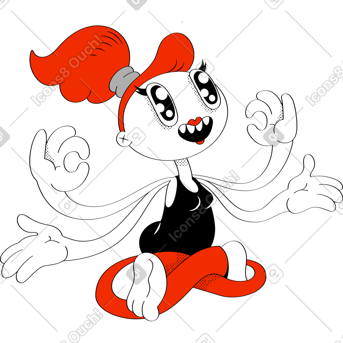 Illustration Femme dans le style Looney à télécharger aux formats PNG, SVG
