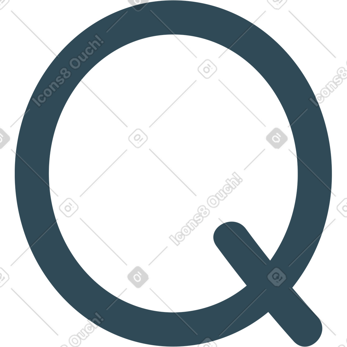 Q dark blue illustration in Kingdom style download in PNG, SVG