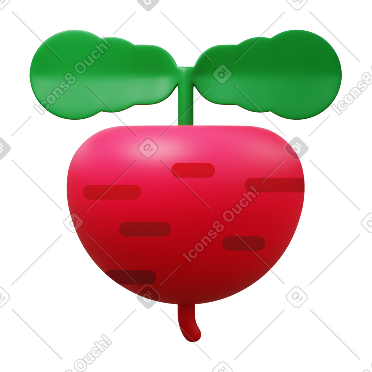 Beet illustration in 3D Fluency style download in PNG, SVG