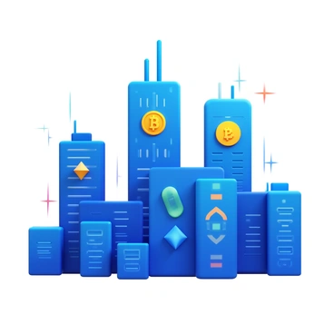A city skyline composed of various cryptocurrency symbols, including "Bitcoin," "Ethereum," and "Litecoin." The buildings are designed to resemble these symbols, integrating the shapes and colors associated with each cryptocurrency. The skyline features digital elements, including glowing lines and circuit patterns that represent the technological aspect of cryptocurrencies. The scene captures a dynamic feel, showcasing the interaction between the symbols and the architecture, creating a unique fusion of finance and urban design.