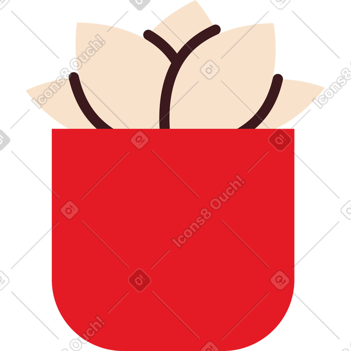 Cactus in vaso illustrazione stile Folks scarica PNG, SVG