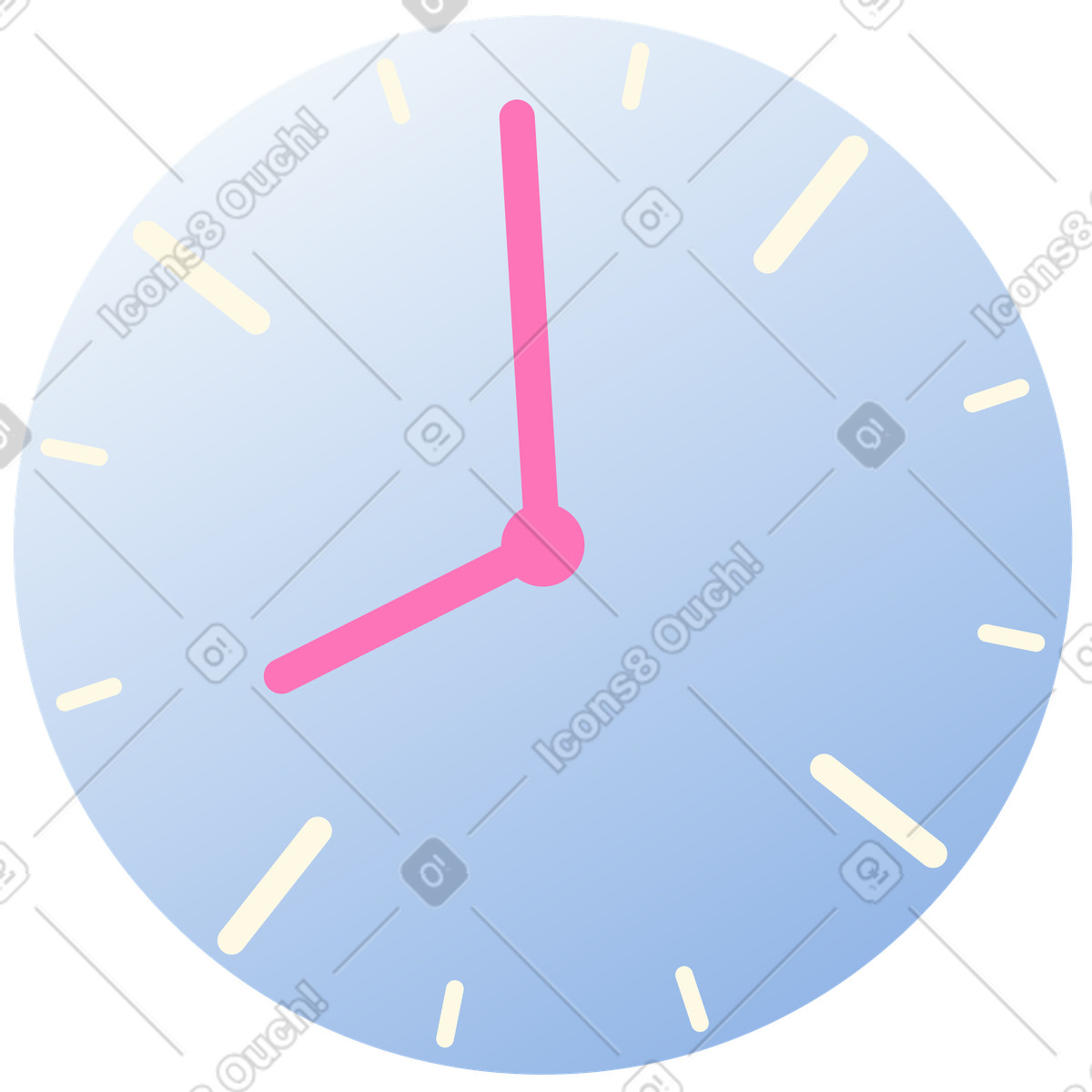 Clock illustration in Beam style download in PNG, SVG
