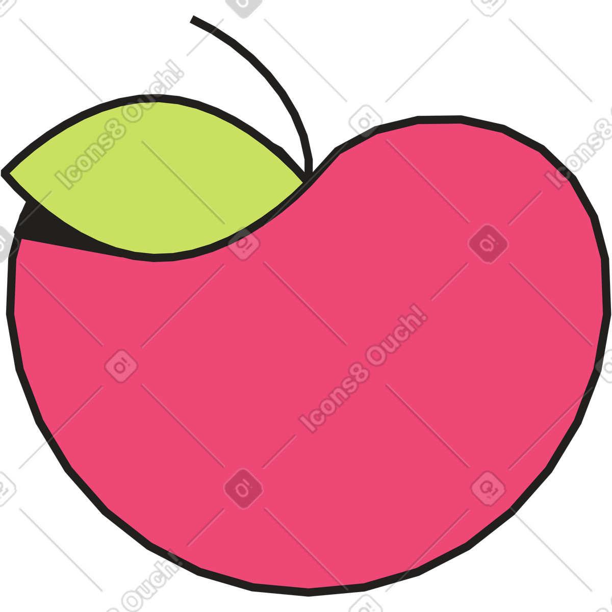 Dazzle スタイルの 林檎 のイラストをPNG、SVG形式でダウンロード
