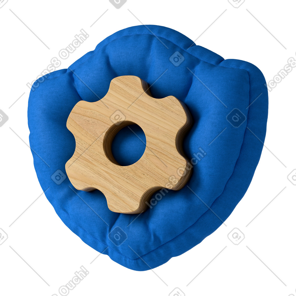 3D Plush icons スタイルの シールドのカウジール、システムの安全性と防御 のイラストをPNG、SVG形式でダウンロード