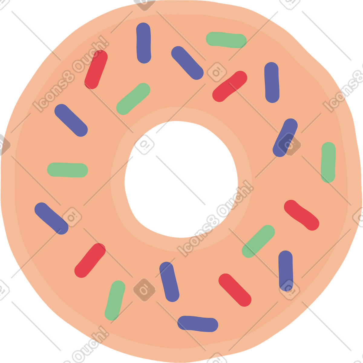 Krapfen-Illustration im Stripy-Stil als Download in PNG, SVG
