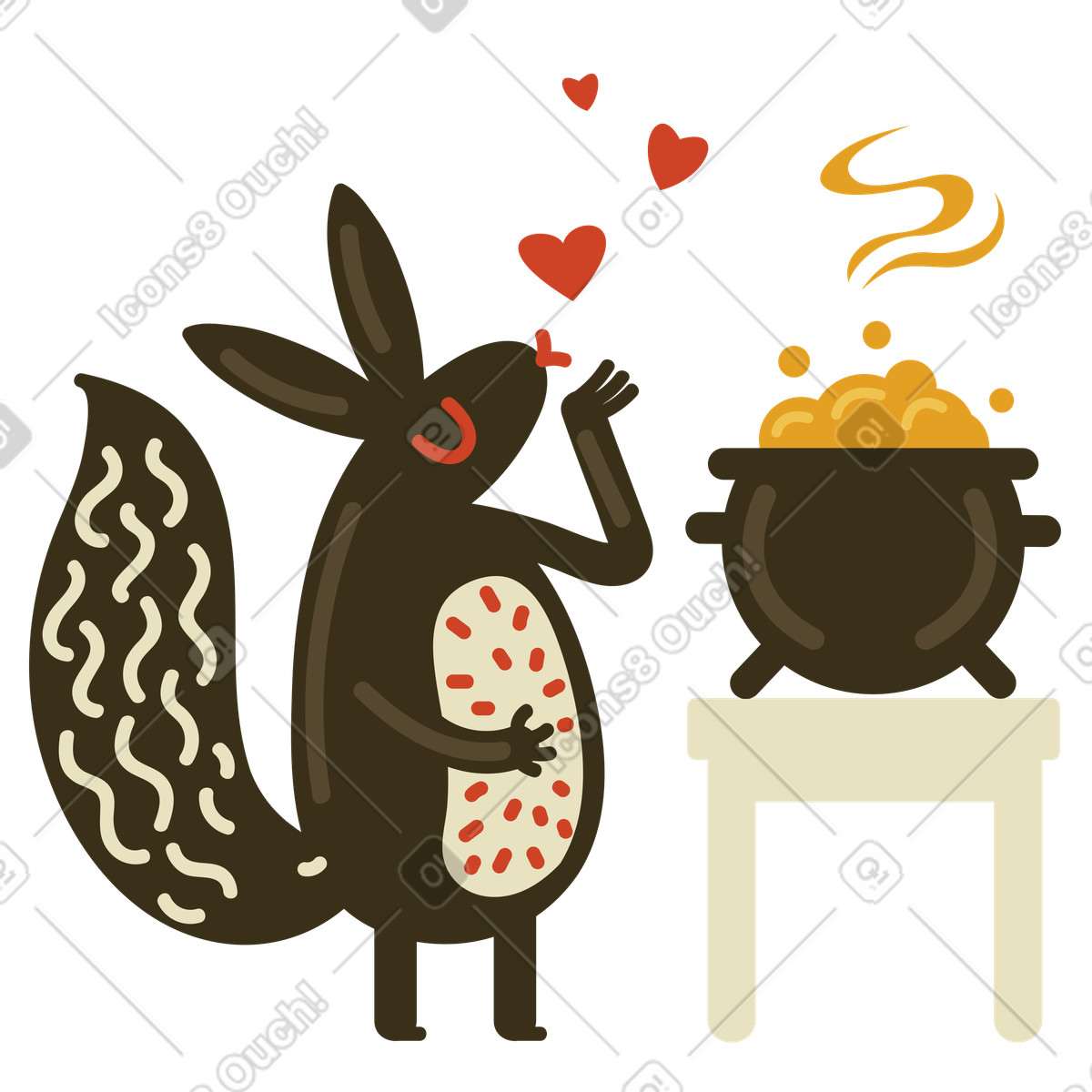 Ilustración Disfrutando de una deliciosa avena o papilla en estilo Arabica a descargar en PNG y SVG