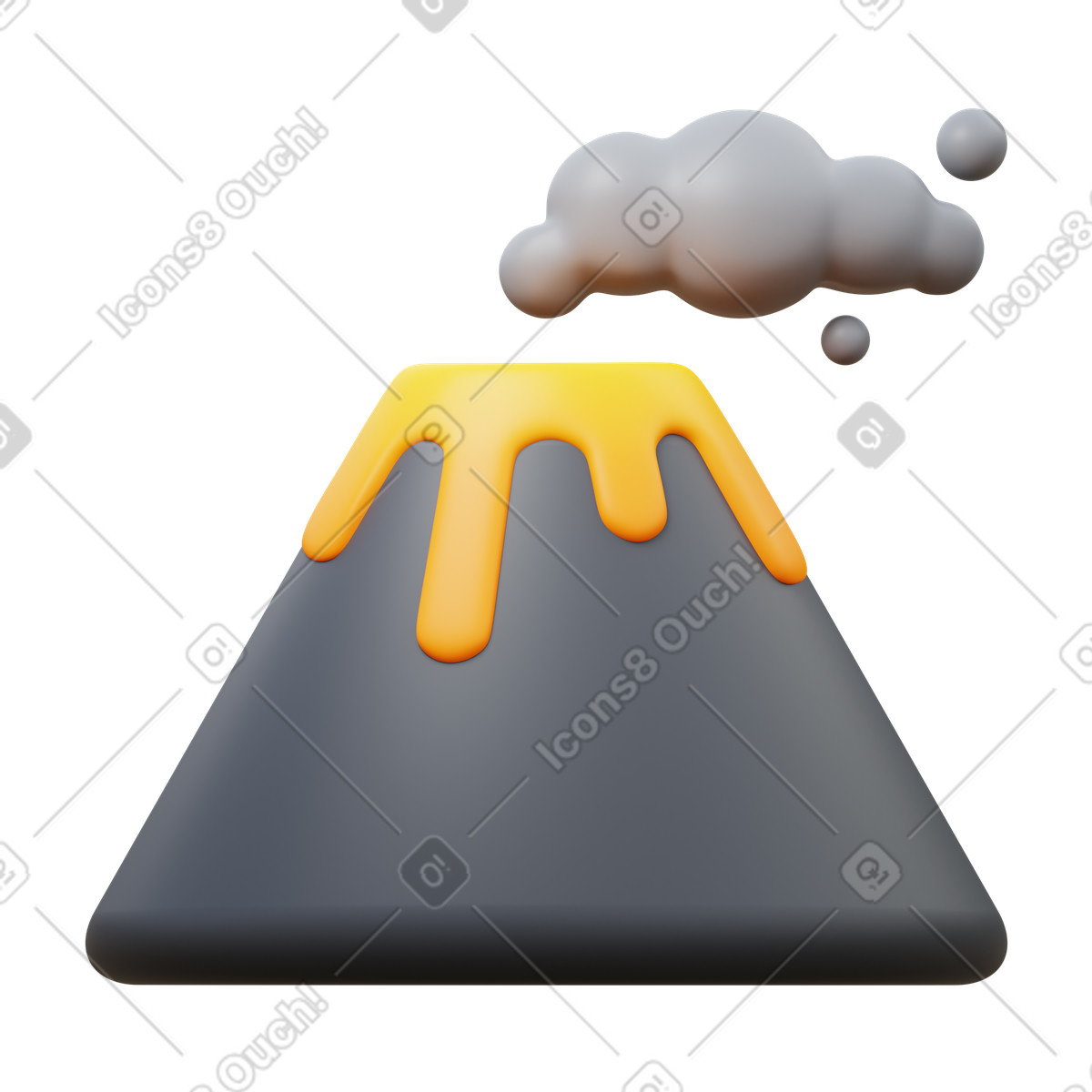 Volcano illustrazione in stile 3D Fluency scarica in PNG, SVG