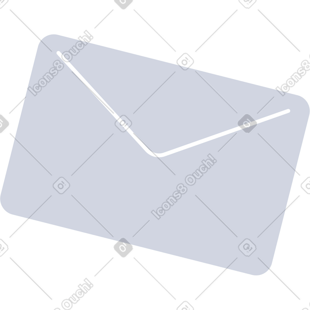 Grey envelope illustration in PNG, SVG