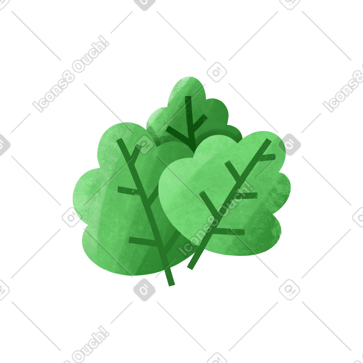 Salad leaves illustrazione in stile Bonbon scarica in PNG, SVG