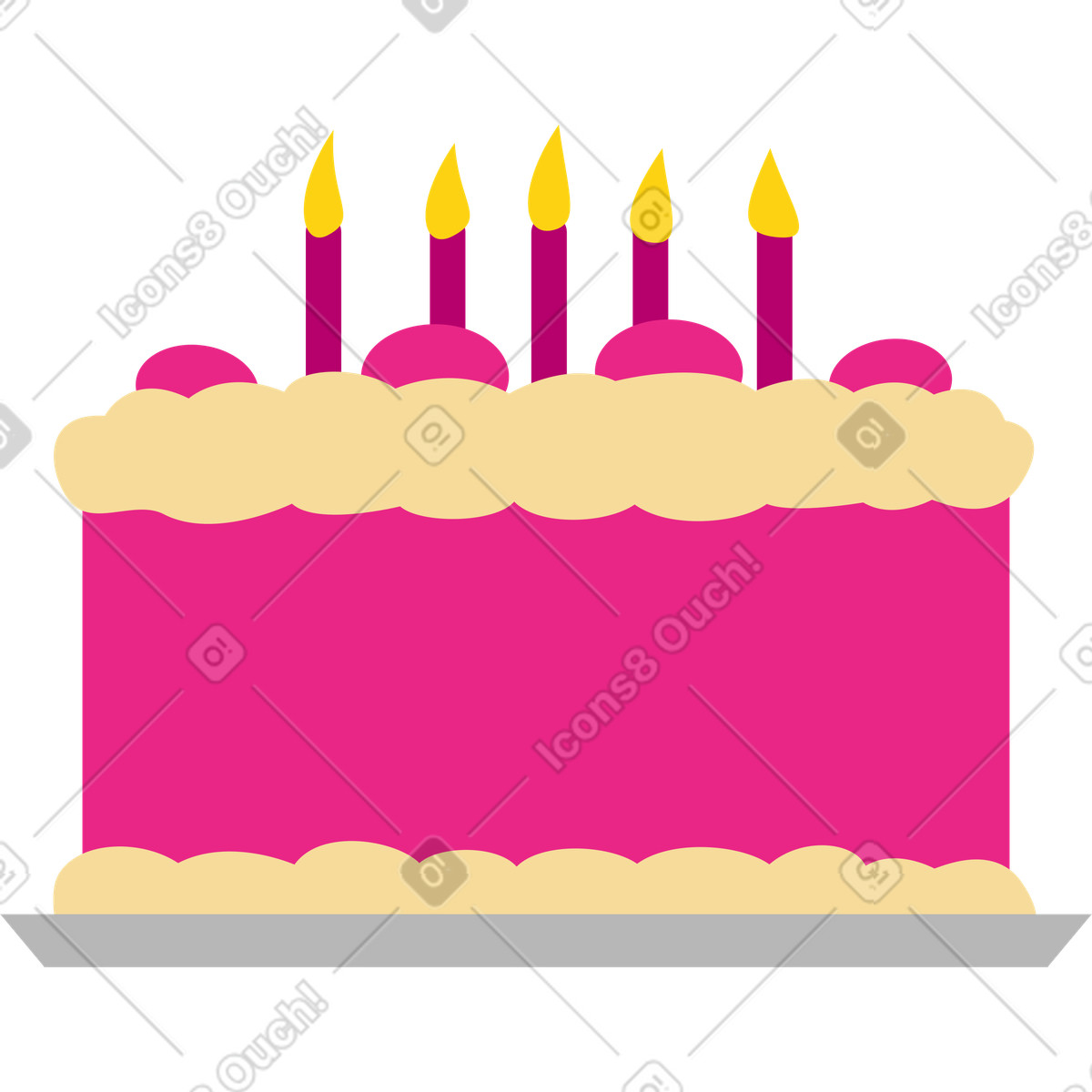 Birthday cake illustration in Active style download in PNG, SVG