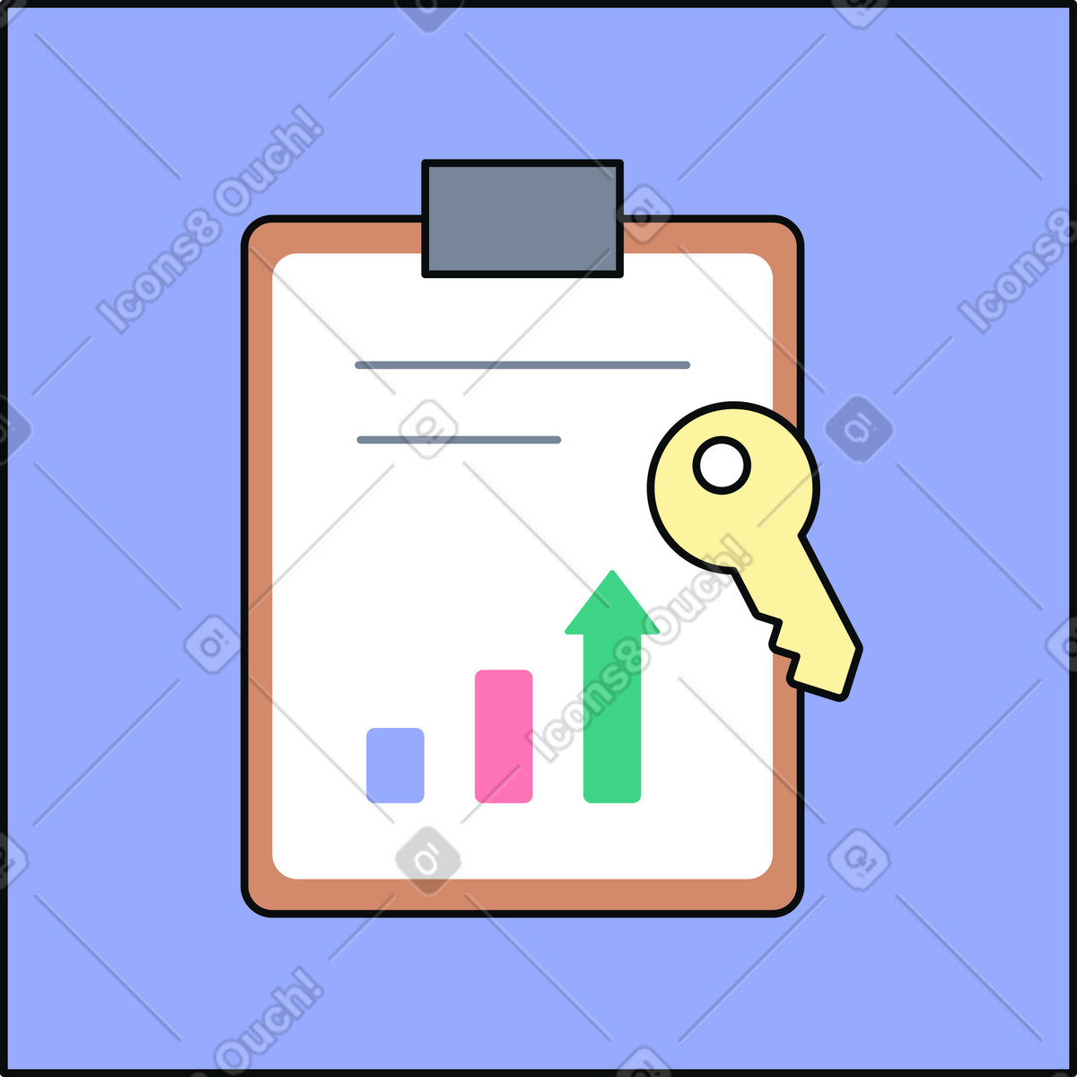 Key results icon illustration in Teko style download in PNG, SVG