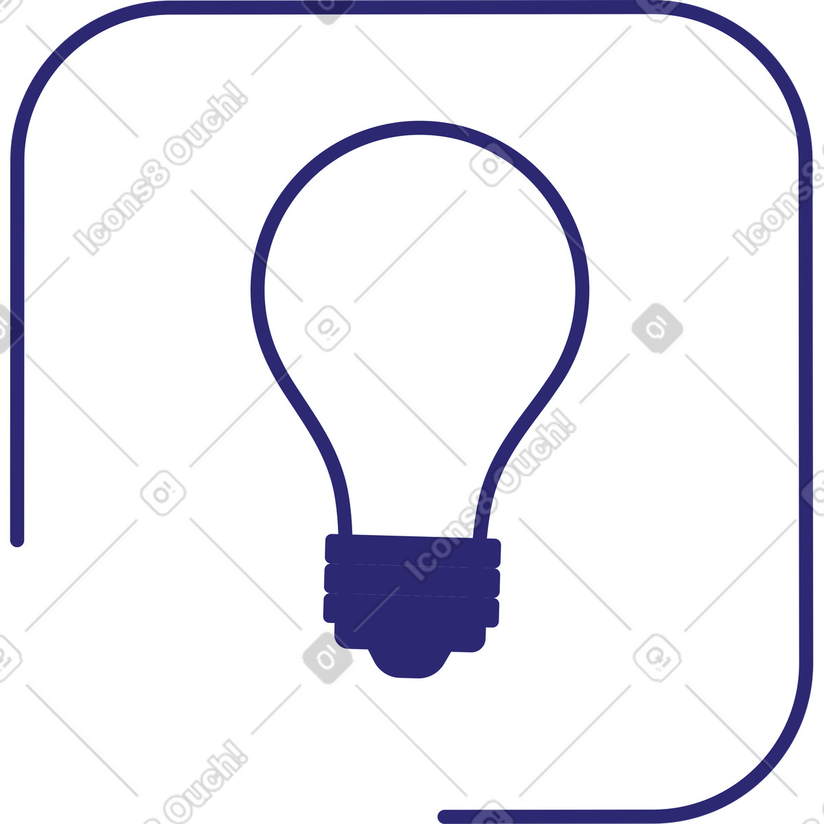 Illustration Icône de lampe idée dans le style Cut à télécharger aux formats PNG, SVG