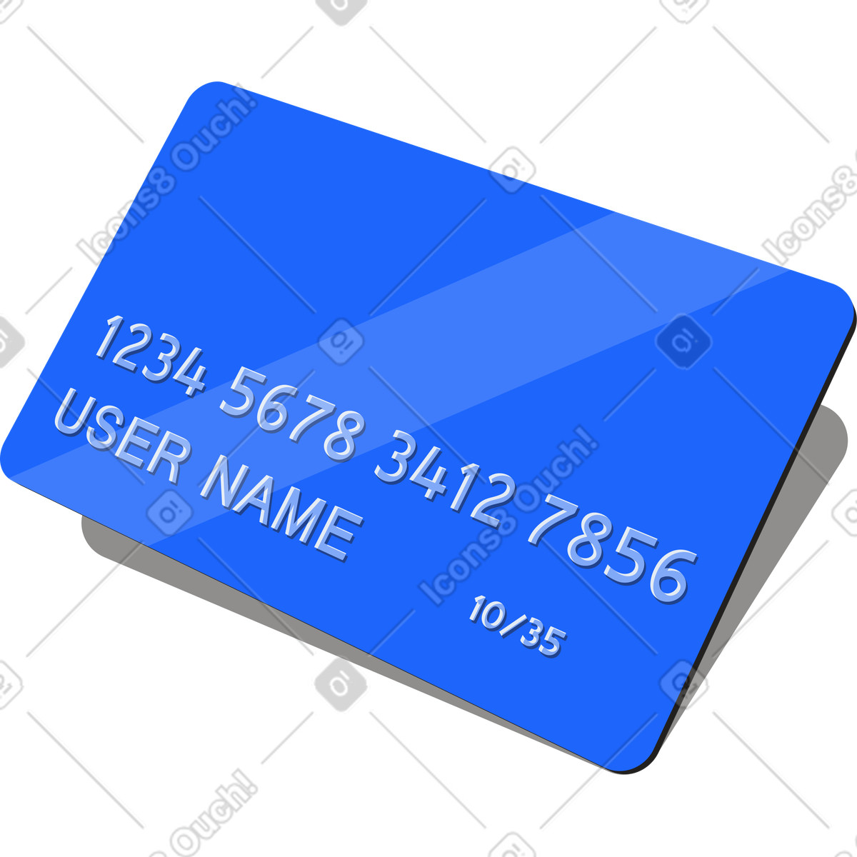 Plastic card with drop shadow illustration in Editorial style download in PNG, SVG