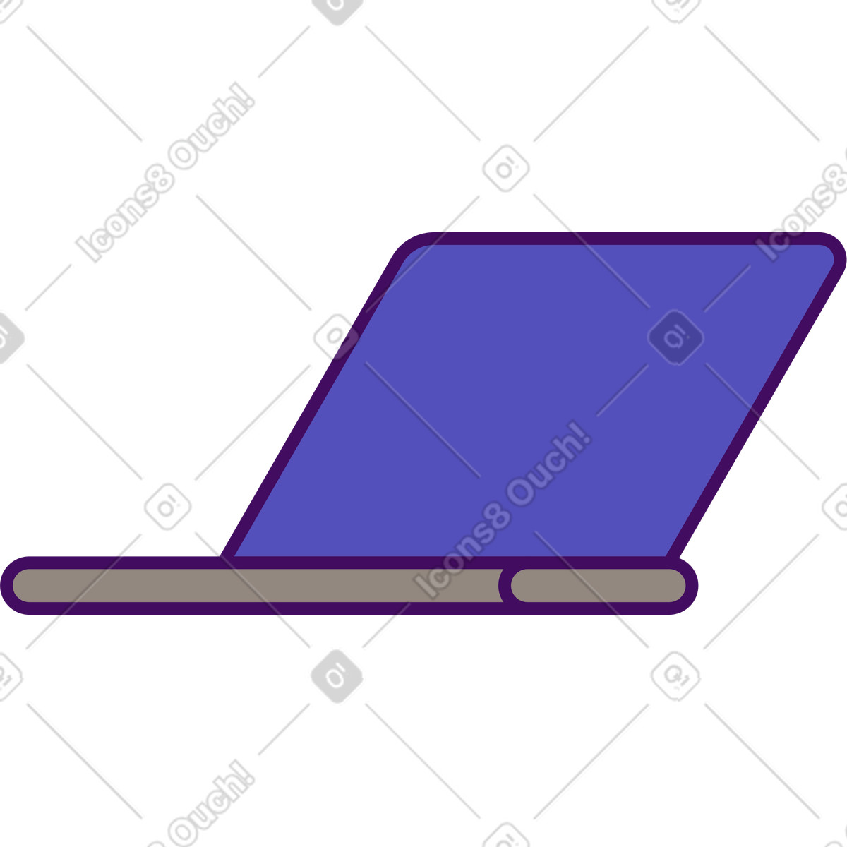 Simplistic スタイルの Open laptop のイラストをPNG、SVG形式でダウンロード