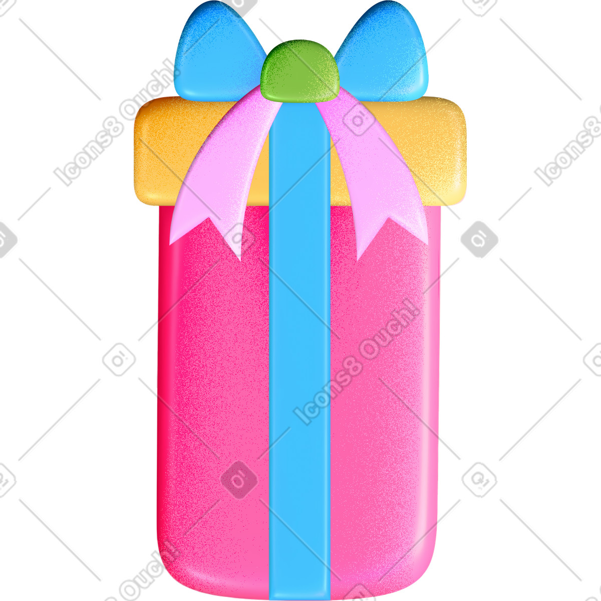 Illustration Coffret cadeau avec noeud dans le style Lettering à télécharger aux formats PNG, SVG