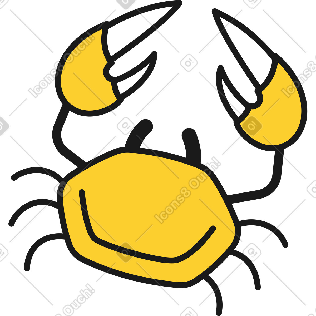 Krabbe-Illustration im Taxi-Stil als Download in PNG, SVG