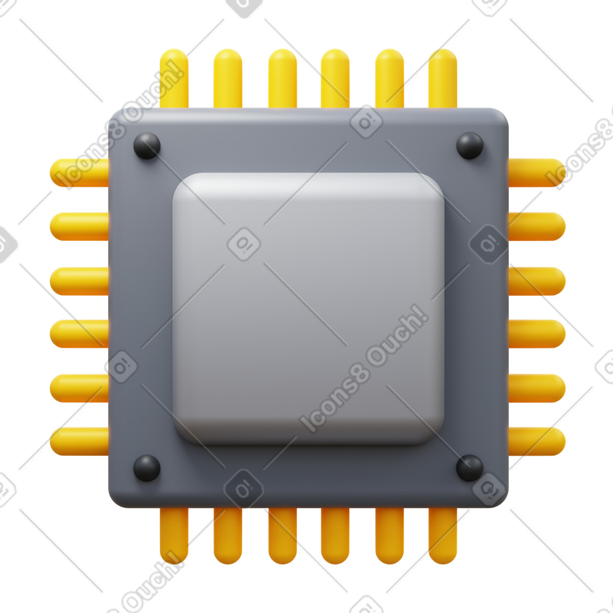 Processor animated illustration in 3D Fluency style download in GIF, Lottie (JSON), AE