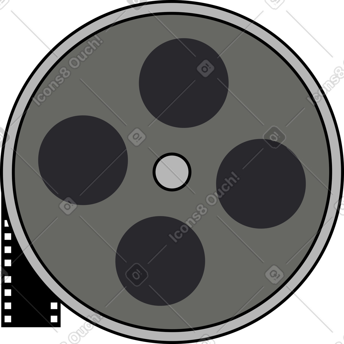 Illustration Bobine avec film dans le style Kindy à télécharger aux formats PNG, SVG