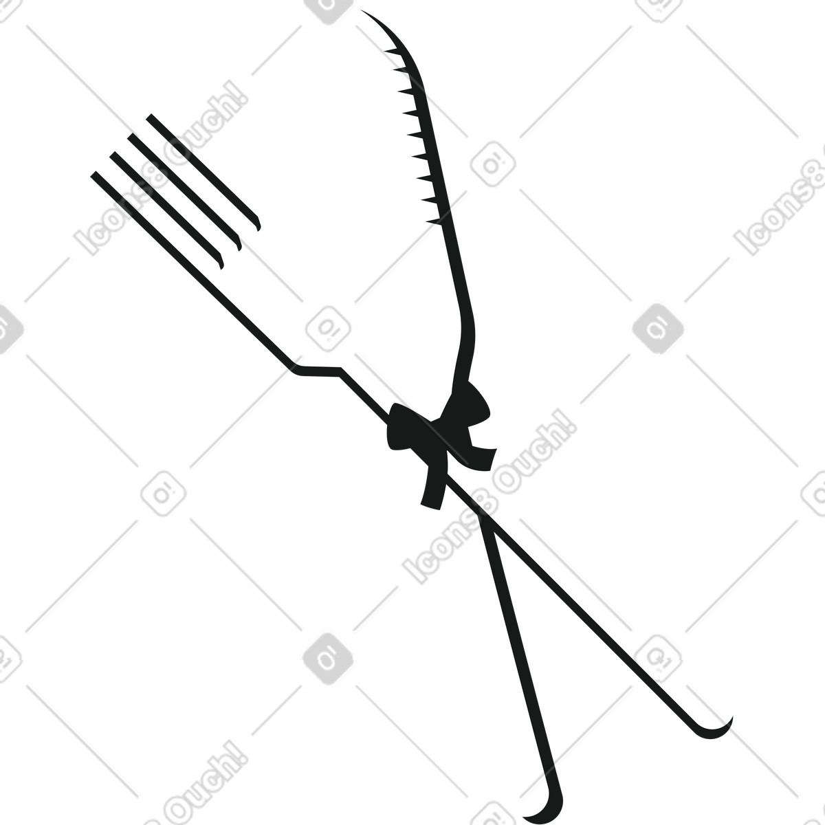 Cutlery fork and knife illustration in Lounge style download in PNG, SVG