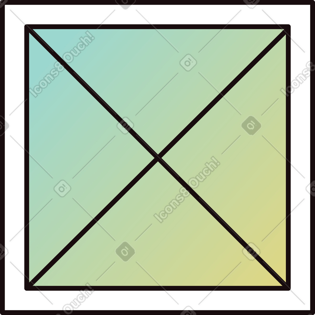 Square with a cross illustration in Delight style download in PNG, SVG