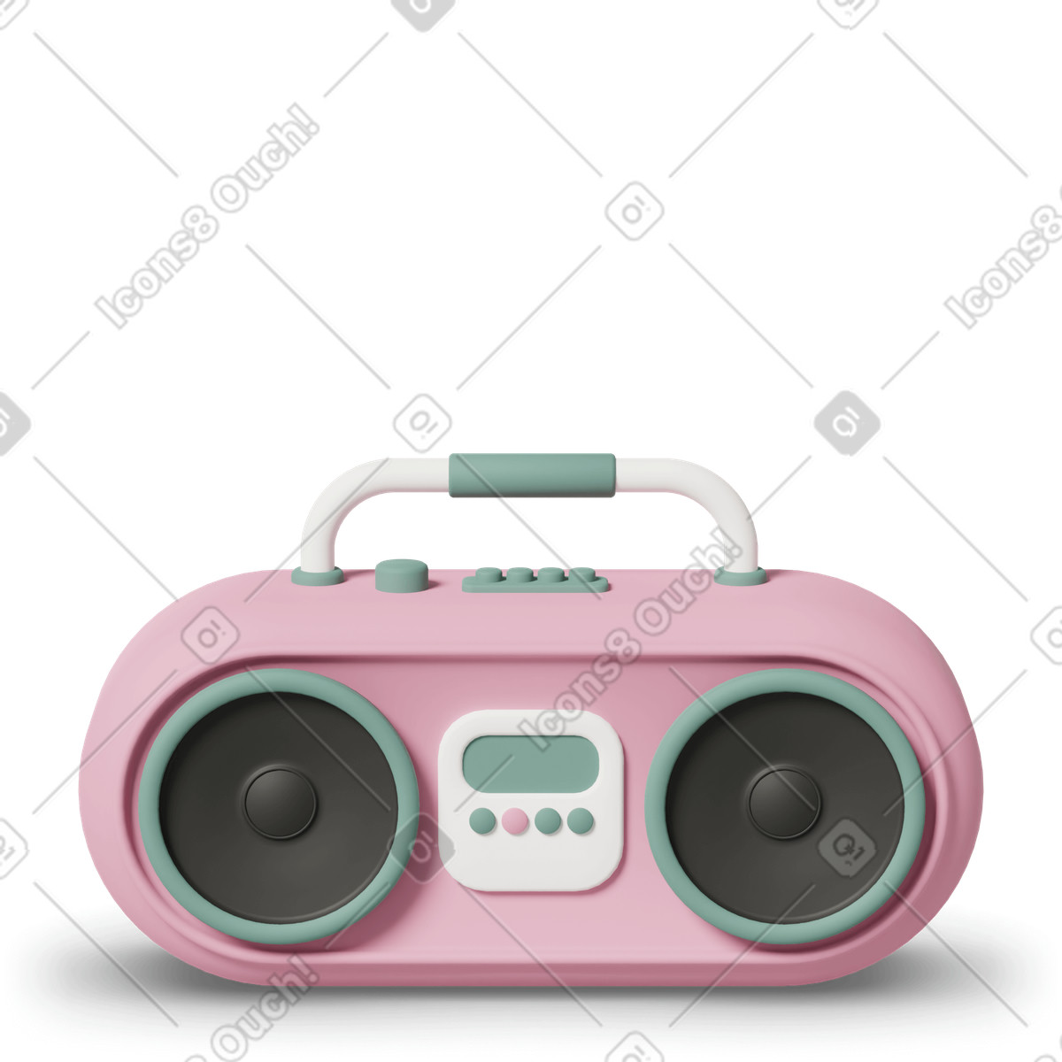 Pink cd player illustration in 3D Casual life style download in PNG, SVG