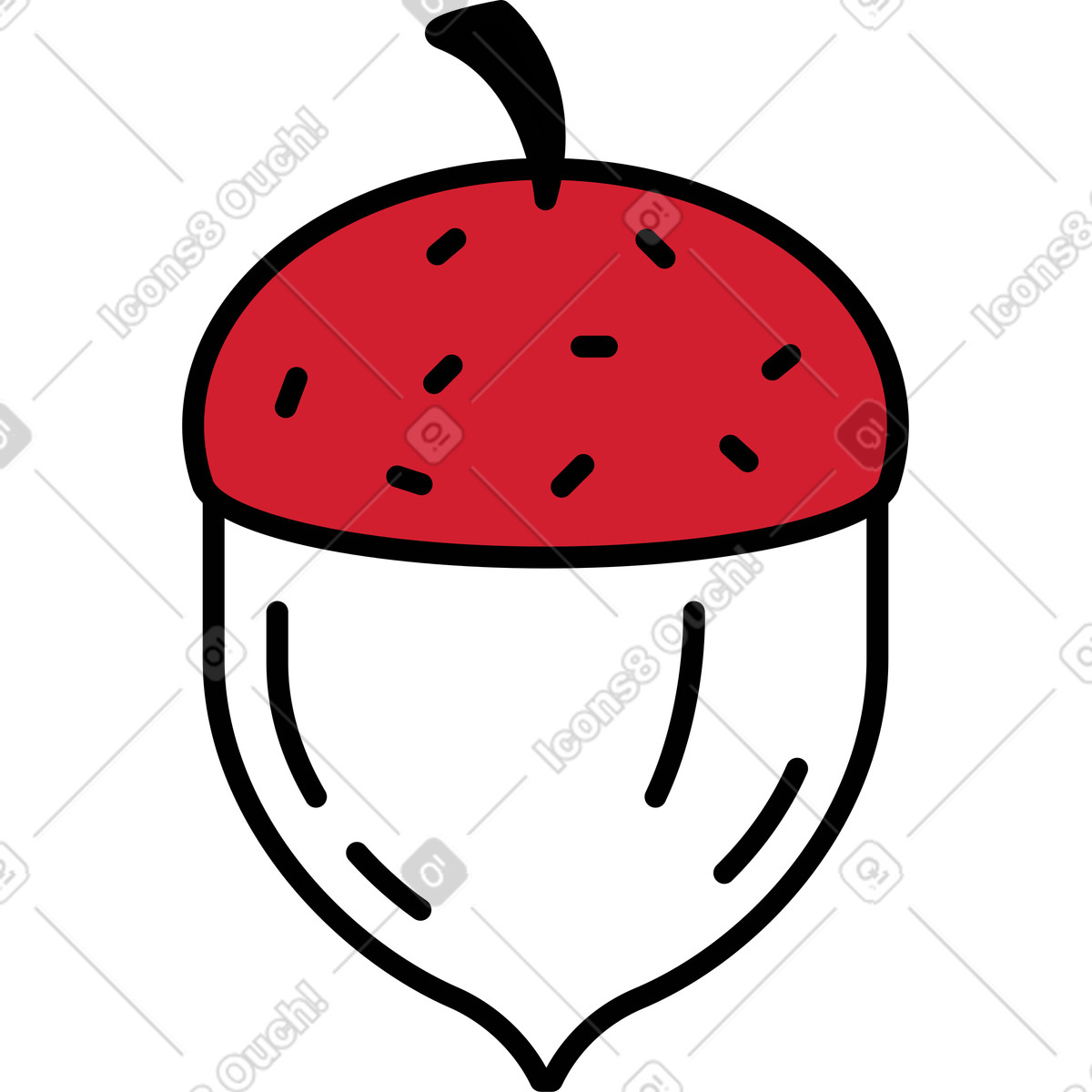 Ruby 스타일의 도토리 일러스트레이션 PNG, SVG 다운로드