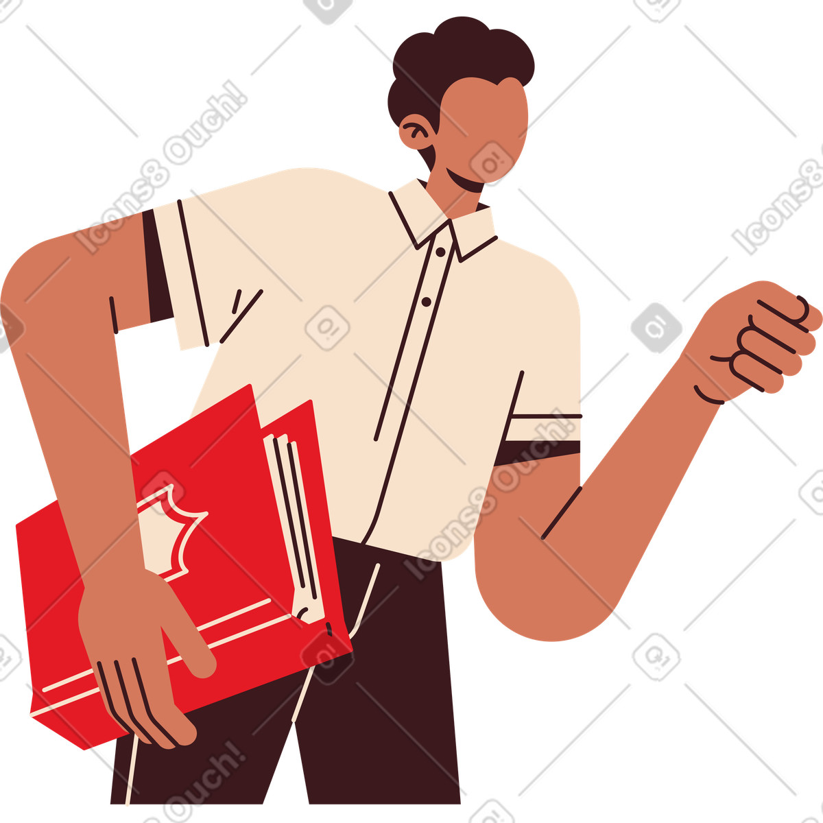 Man insurer with documents illustration in Folks style download in PNG, SVG