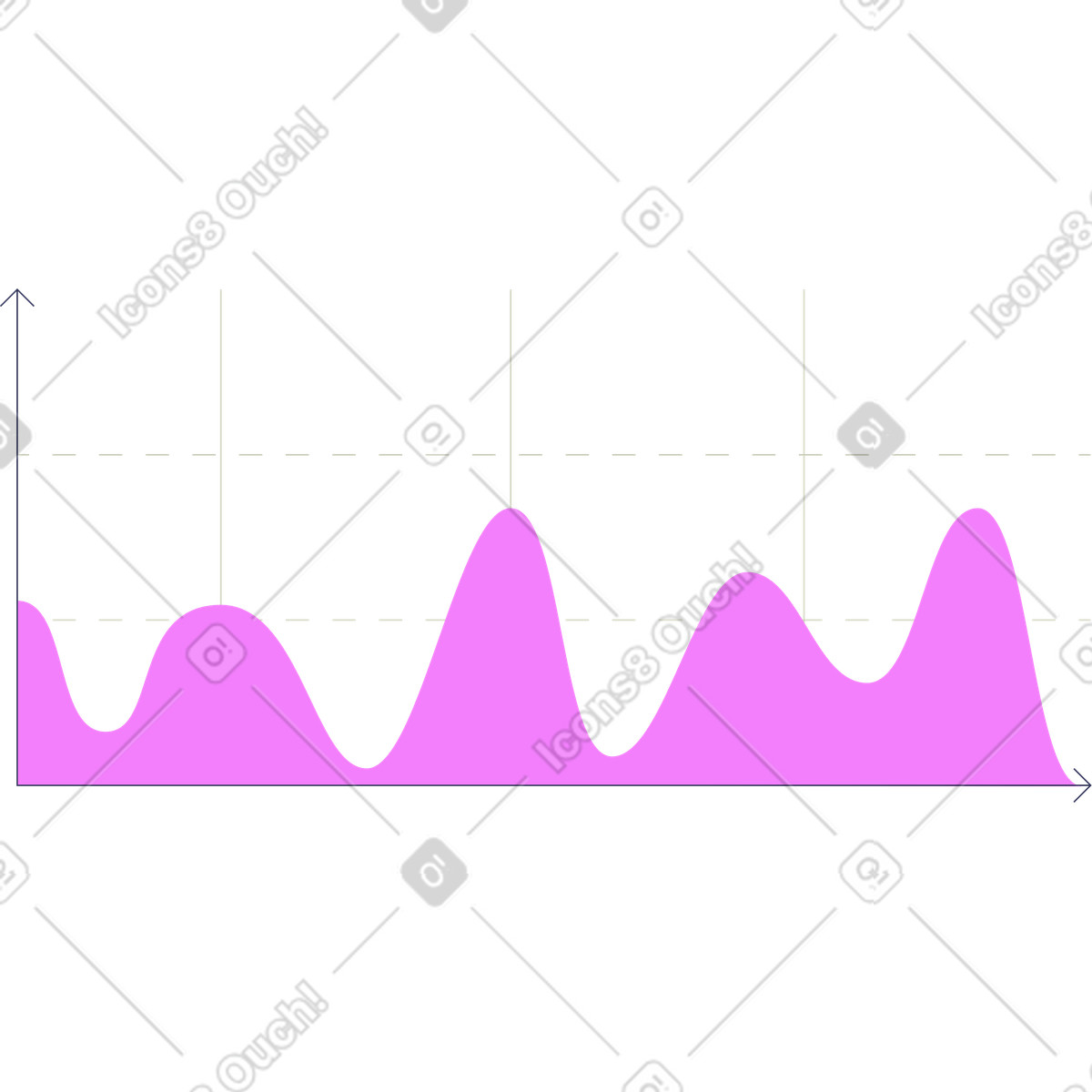 Wave graph illustration in Cubes style download in PNG, SVG
