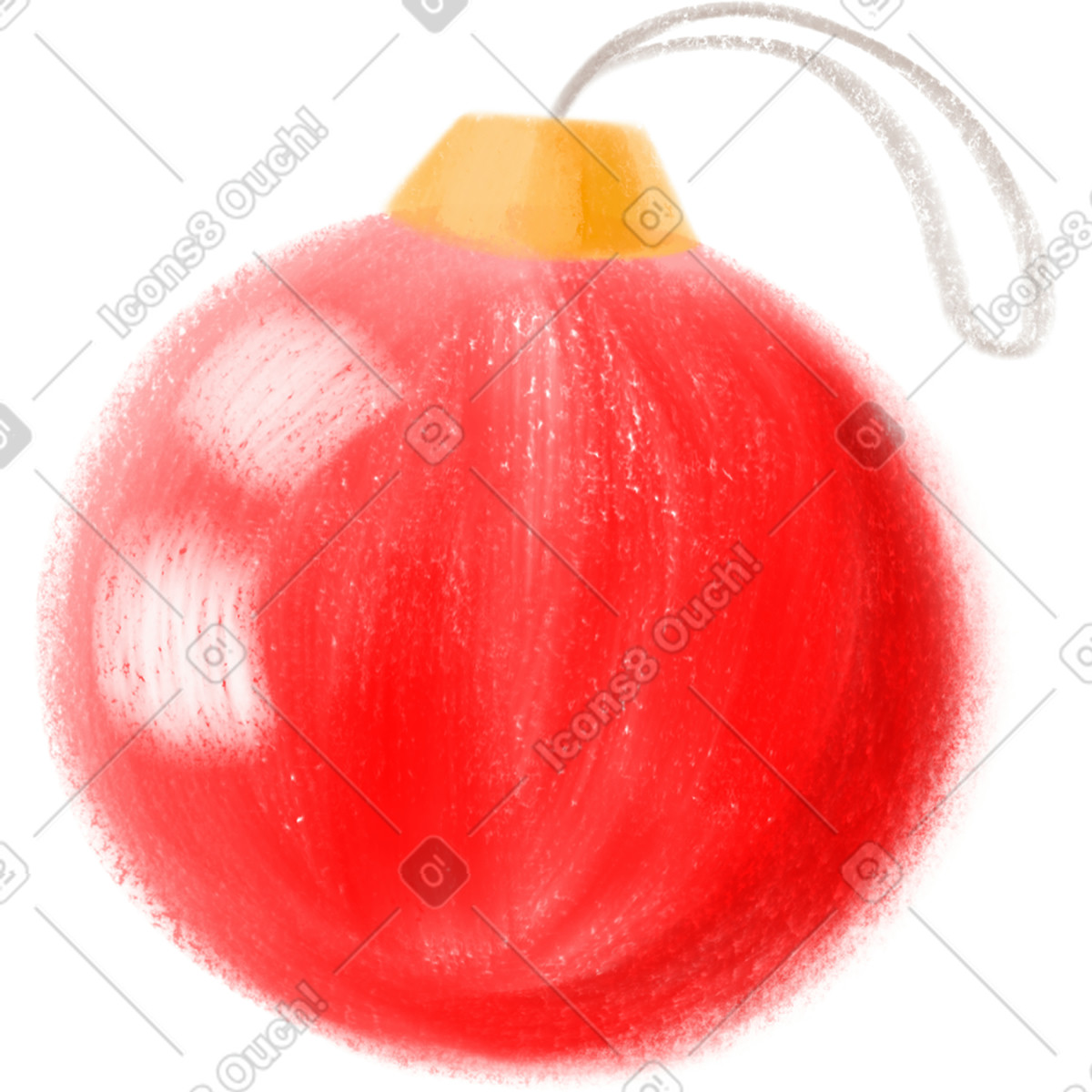 Christmas ornament-Illustration im Mushy-Stil als Download in PNG, SVG