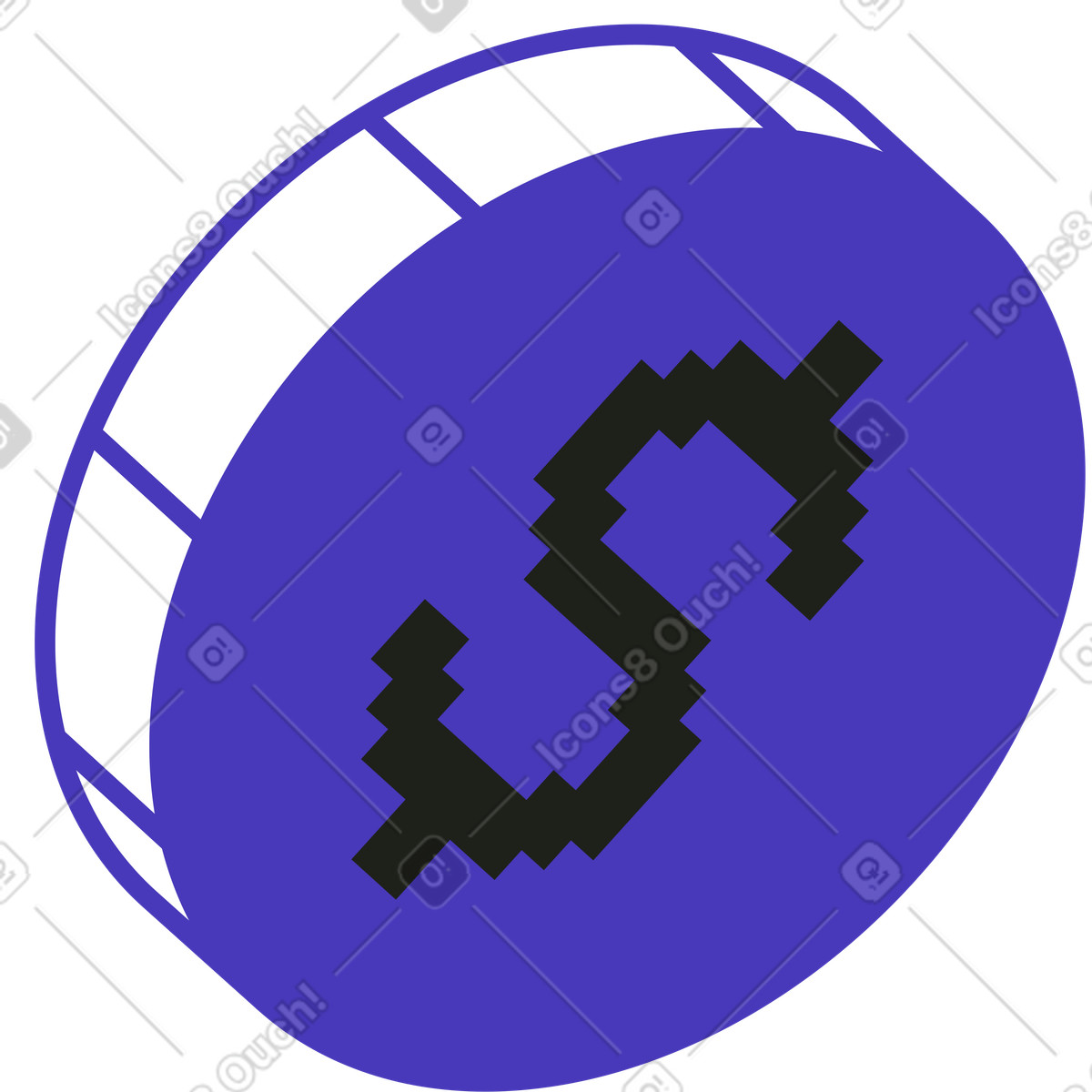 Blueberry 스타일의 달러 동전 일러스트레이션 PNG, SVG 다운로드