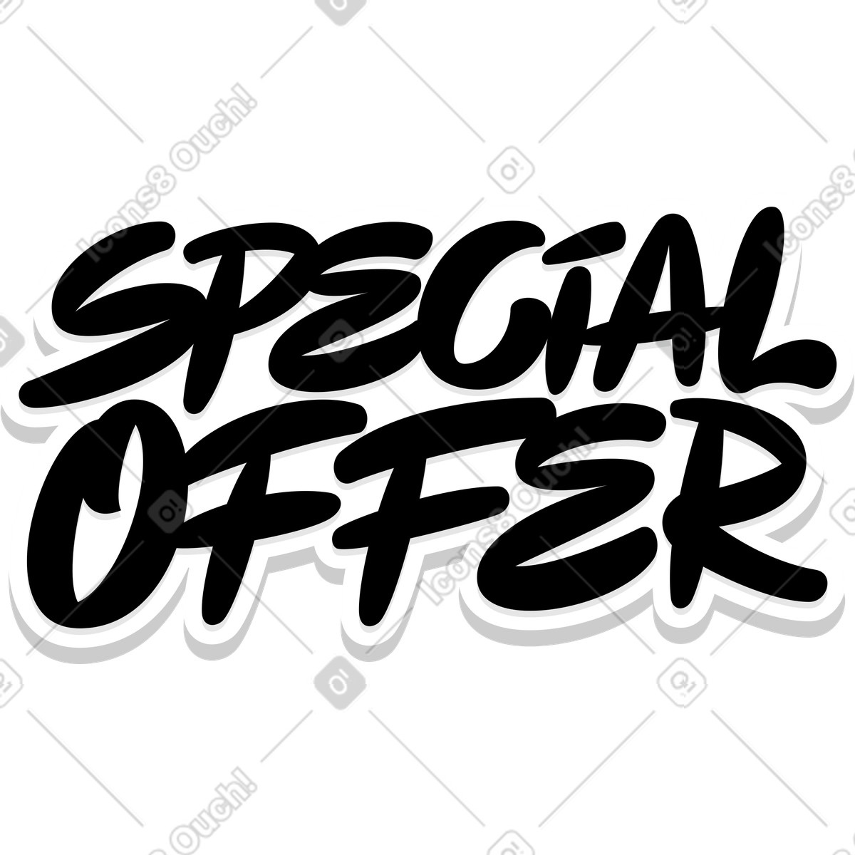 Ilustración Texto de graffiti oferta especial letras en estilo Lettering a descargar en PNG y SVG