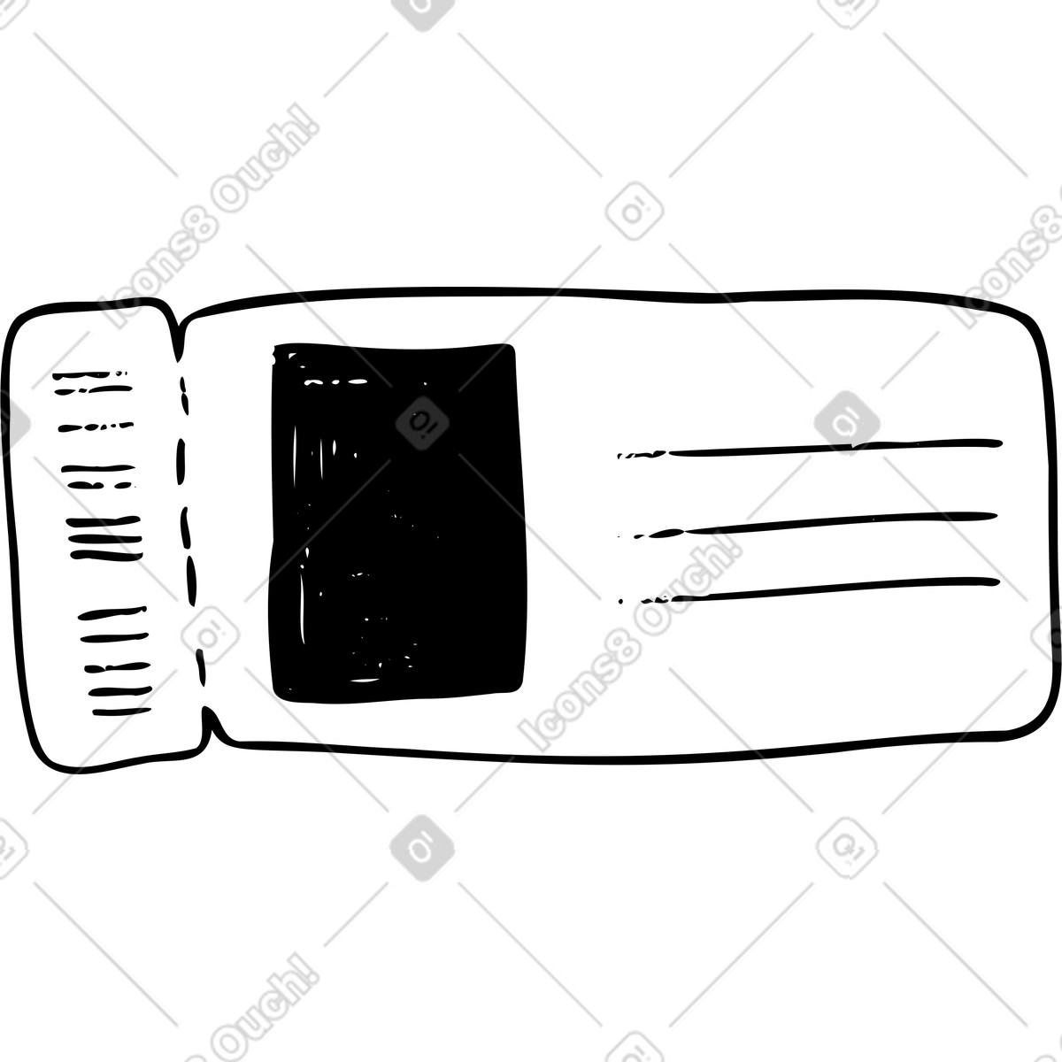 Marks 스타일의 작은 티켓 일러스트레이션 PNG, SVG 다운로드