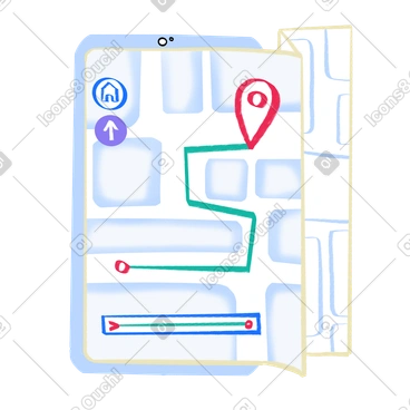 Using gps app on smartphone PNG, SVG