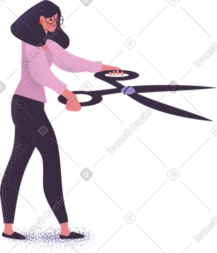 Woman with scissors PNG, SVG