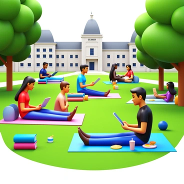 A group of students lounging on the grass of a university campus in Grenoble. The students are sitting in casual poses, some on picnic blankets while others are sprawled out directly on the grass. They are of diverse ethnicities, engaged in various activities such as reading books, using laptops, and chatting with each other. Surrounding them are trees providing dappled sunlight, and the iconic architecture of the university buildings visible in the background. Some students have snacks and drinks beside them, adding to the relaxed atmosphere. "Grenoble" is subtly displayed on a nearby university sign.