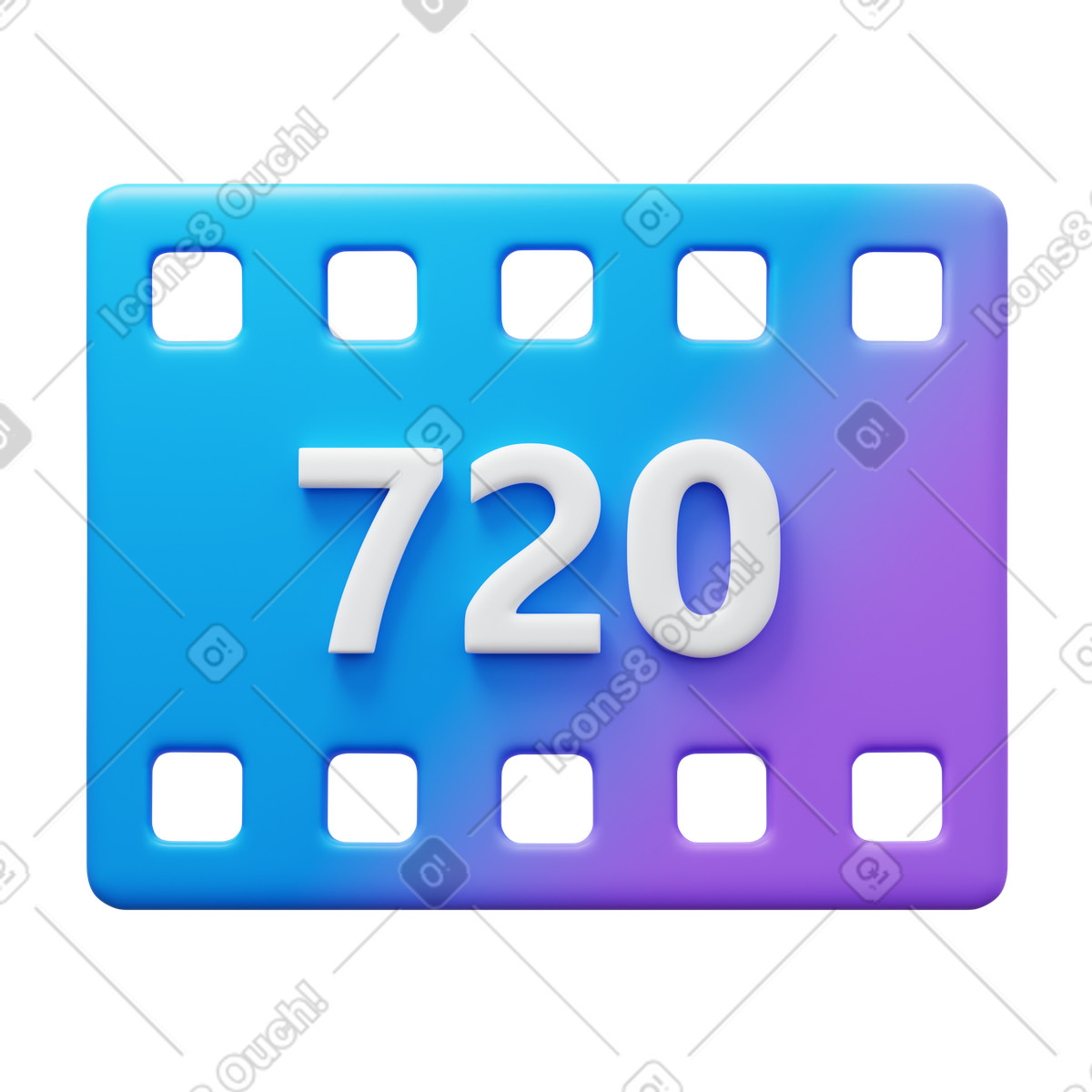 Ilustración Alta definición 720p en estilo 3D Fluency a descargar en PNG y SVG