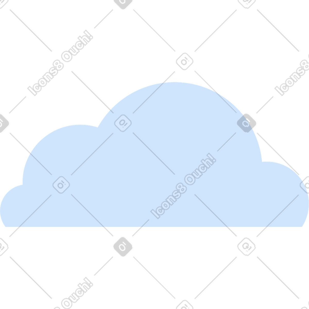 Ilustración Nube azul en estilo Tiny a descargar en PNG y SVG