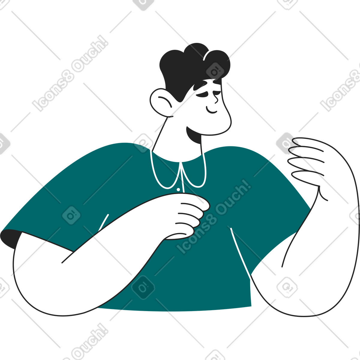 下载 Sammy Line 风格的 男人手里拿着东西 插画，支持 PNG、SVG 格式